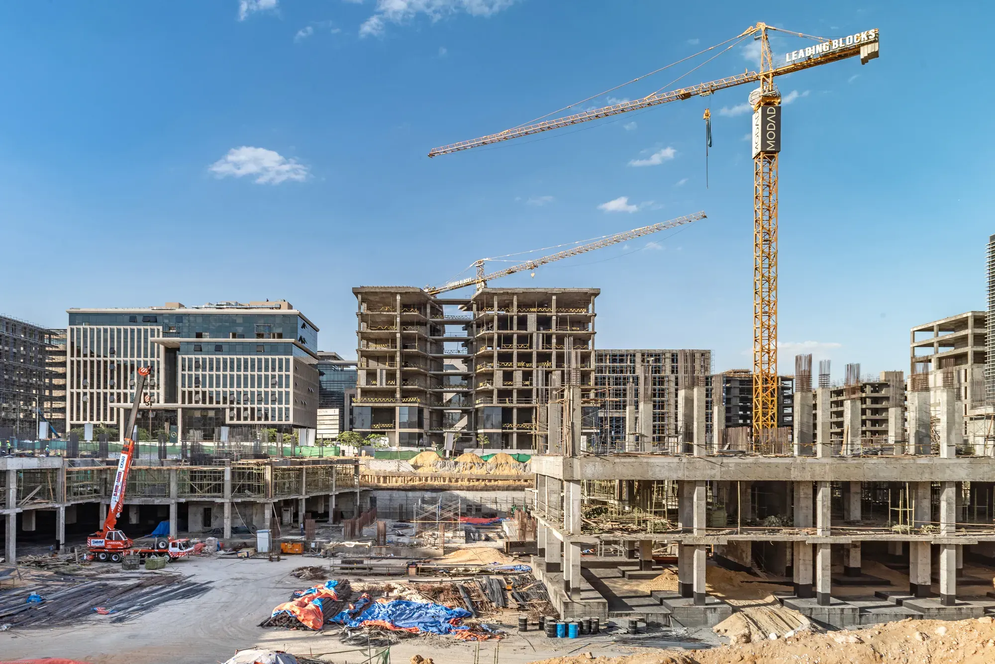 Governmental District panorama with cranes